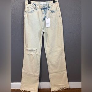 Risen Jeans Distressed Light Wash Denim